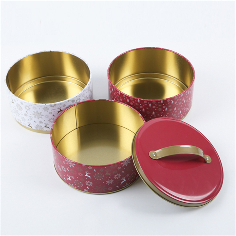 Round cookie christmas gift tin box | tin manufacturers